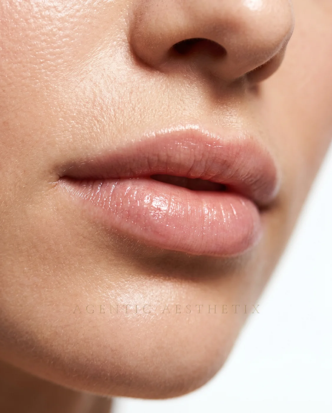 Natural lip enhancement result close-up